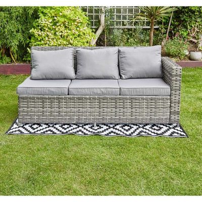 9 zitplaatsen Rattan Woven Tuinmeubilair Set met modern ontwerp en verstelbare tafel