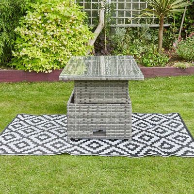 9 zitplaatsen Rattan Woven Tuinmeubilair Set met modern ontwerp en verstelbare tafel