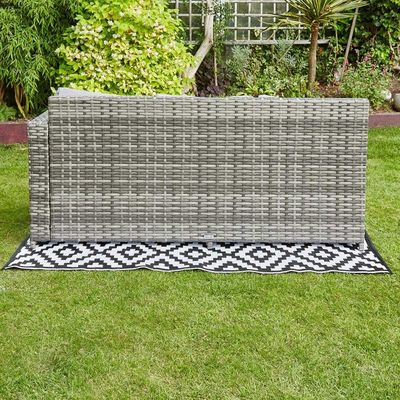 9 zitplaatsen Rattan Woven Tuinmeubilair Set met modern ontwerp en verstelbare tafel
