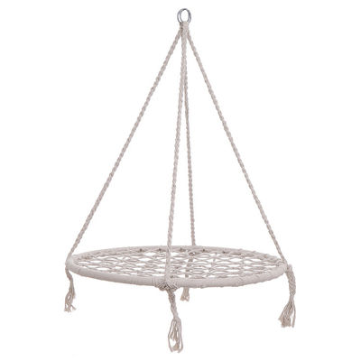Outdoor Indoor Garden Camping Metal Swing Chair met katoenen touw en opvouwbaar ontwerp