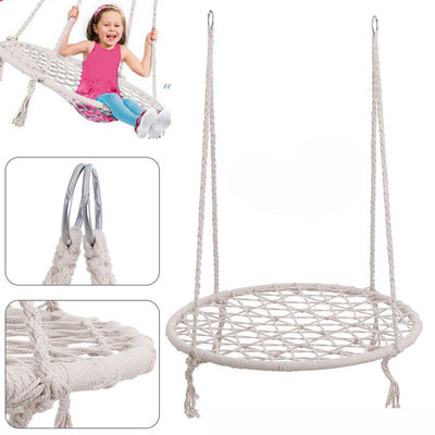 Outdoor Indoor Garden Camping Metal Swing Chair met katoenen touw en opvouwbaar ontwerp