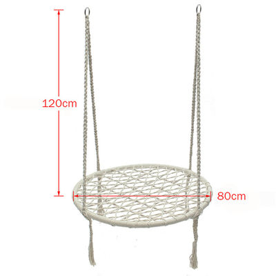 Outdoor Indoor Garden Camping Metal Swing Chair met katoenen touw en opvouwbaar ontwerp