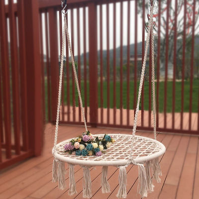 Outdoor Indoor Garden Camping Metal Swing Chair met katoenen touw en opvouwbaar ontwerp