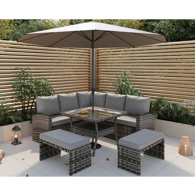 PE Rattan All Weather Tuinmeubilair Set Leisure Outdoor Hoek Sofa Lounge Set