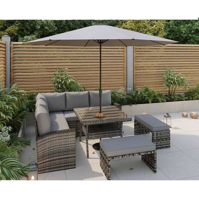 PE Rattan All Weather Tuinmeubilair Set Leisure Outdoor Hoek Sofa Lounge Set