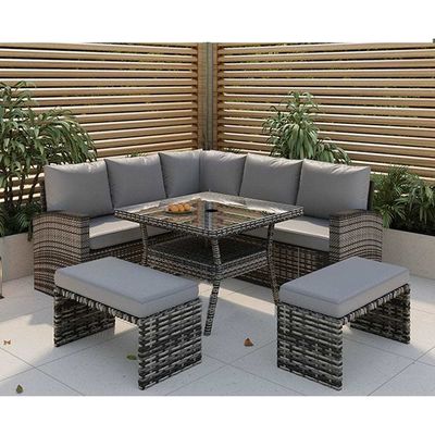 PE Rattan All Weather Tuinmeubilair Set Leisure Outdoor Hoek Sofa Lounge Set
