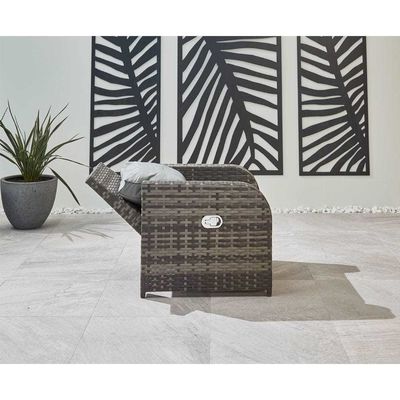 All Weather Rattan Outdoor Sofa Set Drie zitplaatsen L182xW70xH78cm Kussendikte 9cm