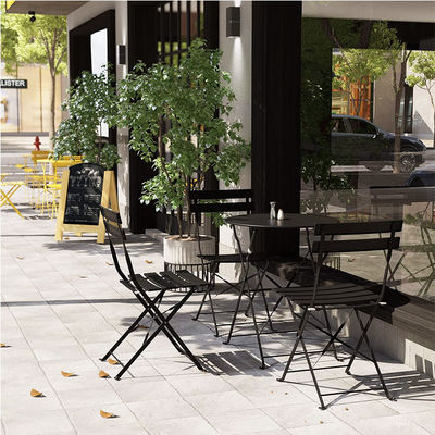 3 stukken stalen opvouwbare tafel en stoelen, perfect voor buiten, terras, balkon of tuin
