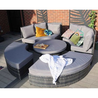 Verstelbare eettafel Wicker Woven Sofa Set voor Outdoor Daybed Meubels door AJUNION