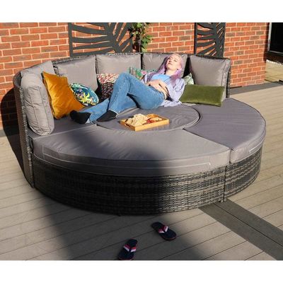 Verstelbare eettafel Wicker Woven Sofa Set voor Outdoor Daybed Meubels door AJUNION