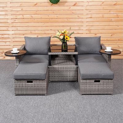 Tuin Achtertuin Lounge Sofa Set met PE Wicker Rattan in verschillende sectioneel ontwerp