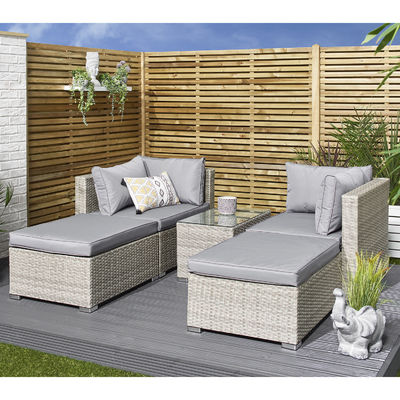 5 stukken Wicker Rattan Modulaire Buitenbank Moderne Design Stijl L70xW40xH39cm Tafelgrootte