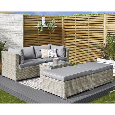 5 stukken Wicker Rattan Modulaire Buitenbank Moderne Design Stijl L70xW40xH39cm Tafelgrootte