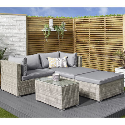 5 stukken Wicker Rattan Modulaire Buitenbank Moderne Design Stijl L70xW40xH39cm Tafelgrootte