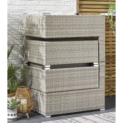 5 stukken Wicker Rattan Modulaire Buitenbank Moderne Design Stijl L70xW40xH39cm Tafelgrootte