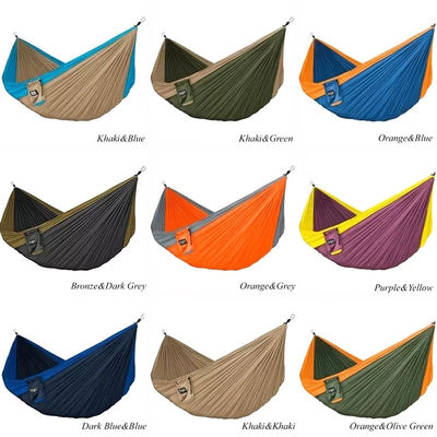 Buitenhuis Tuin Draagbare lichtgewicht vouwbare nylon kamperende hangmatten met accessoires