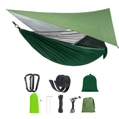 Buiten Tuin Parachute Draagbaar Lichtgewicht Opvouwbaar Nylon Kamperende hangmatten met muggennet