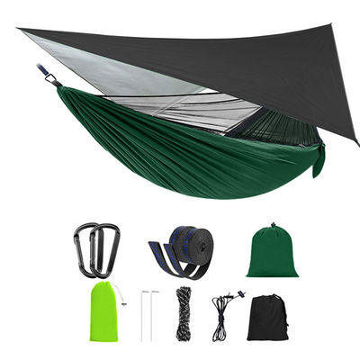Buiten Tuin Parachute Draagbaar Lichtgewicht Opvouwbaar Nylon Kamperende hangmatten met muggennet