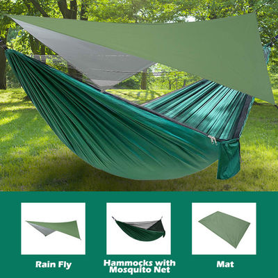 Buiten Tuin Parachute Draagbaar Lichtgewicht Opvouwbaar Nylon Kamperende hangmatten met muggennet
