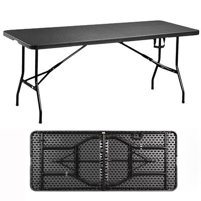 Opvouwbare tafel voor buitenfeesten Draagbare campingmeubelen met imitatie van rattanontwerp