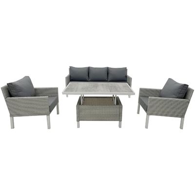 Moderne stijl 4 stukken outdoor rattan meubels lounge set met L193xW71xH77cm sofa grootte