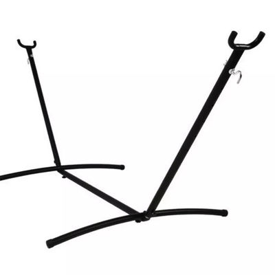 Home Outdoor Tuin Camping Draagbaar lichtgewicht vouwbaar Dubbele katoenen hangmatten met metalen stand
