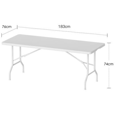 Moderne ontwerp Stock size Draagbare plastic wit vouwbanketafel voor picknickfeest