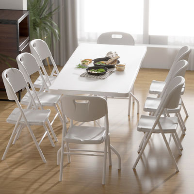 Moderne ontwerp Stock size Draagbare plastic wit vouwbanketafel voor picknickfeest