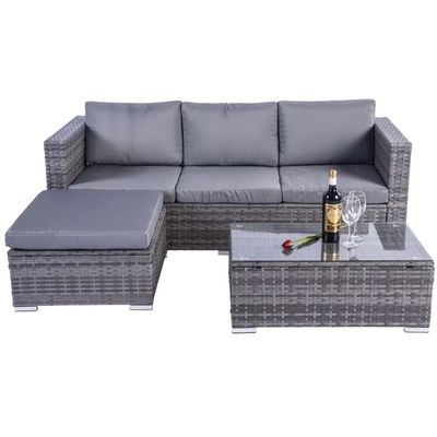 Outdoor tuinmeubilair Wicker Rattan Sofa Set met koffietafel in PE Rattan