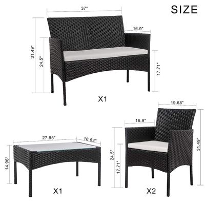 Y Mail Packing Woven Patio Set All Weather Rattan Tuinmeubilair door AJUNION