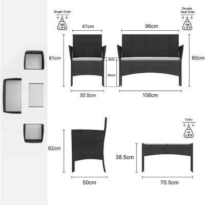 Y Mail Packing Woven Patio Set All Weather Rattan Tuinmeubilair door AJUNION