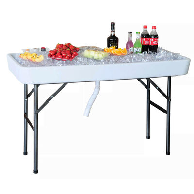 Draagbare opvouwbare tafel voor feest Hotel Camping Square HDPE Plastic Metal Chill Ice Cooler