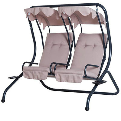 Metalen dubbele 2 zitplaats Loveseat Hangende schommelstoel met luifel Geniet van het buitenleven in comfort