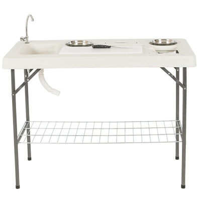 Draagbare plastic-metalen opvouwbare tafel voor buitencamping en tuinactiviteiten