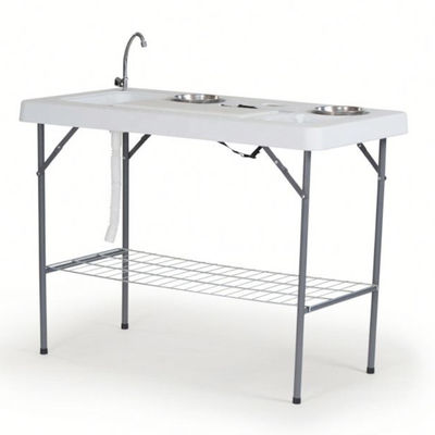 Draagbare plastic-metalen opvouwbare tafel voor buitencamping en tuinactiviteiten