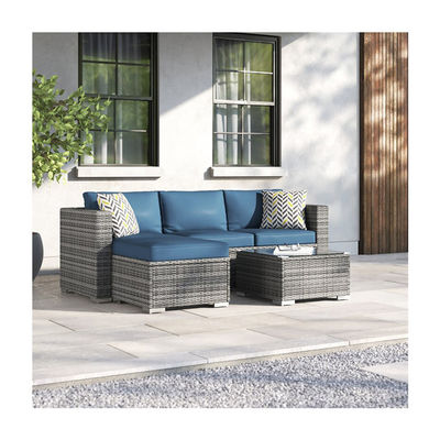 Sofa van rotan sectioneel lounge set 24' H x 78' W x 50.78' D voor ontspanning in de buitenlucht