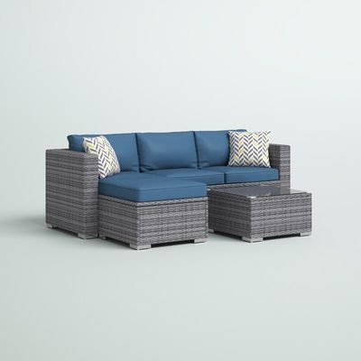 Sofa van rotan sectioneel lounge set 24' H x 78' W x 50.78' D voor ontspanning in de buitenlucht