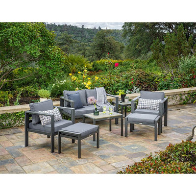 Hof Tuin Loveseat Sofa Set AJUNION Modern Aluminium Outdoor Sectionele Lounge