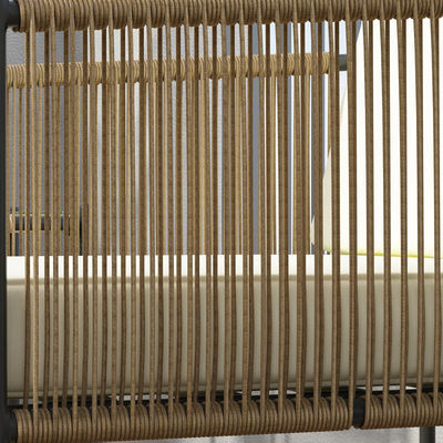 AJUNION Metalen terrasmeubels Rattan Geweven buitenmeubelen met salontafel