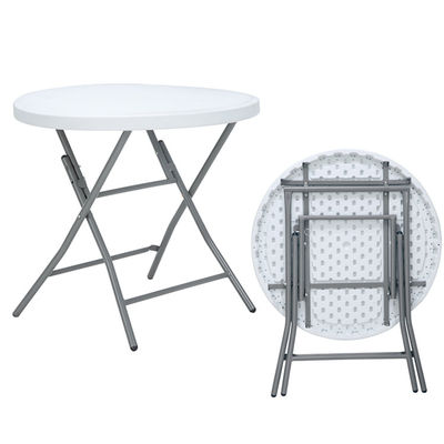 Postverpakking Draagbare ronde plastic metalen opvouwbare eettafel voor moderne designstijl