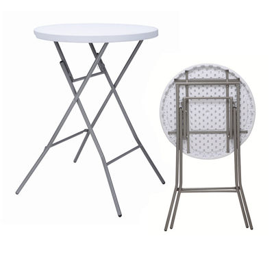 Postverpakking Draagbare ronde plastic metalen opvouwbare eettafel voor moderne designstijl