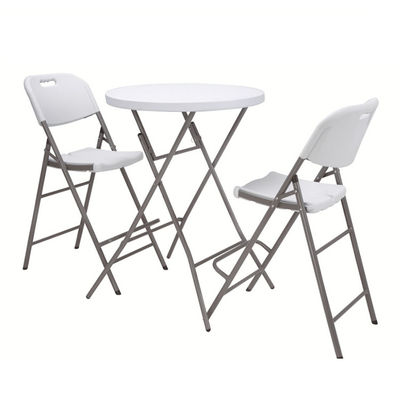 Postverpakking Draagbare ronde plastic metalen opvouwbare eettafel voor moderne designstijl