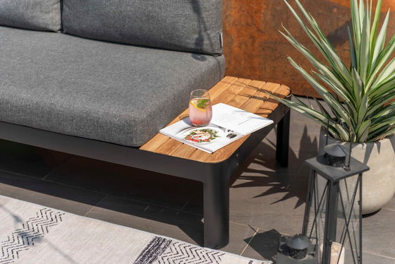 Aluminium modulair tuinmeubilair L172xW72xH43cm AJUNION Outdoor Chaise sectioneel set