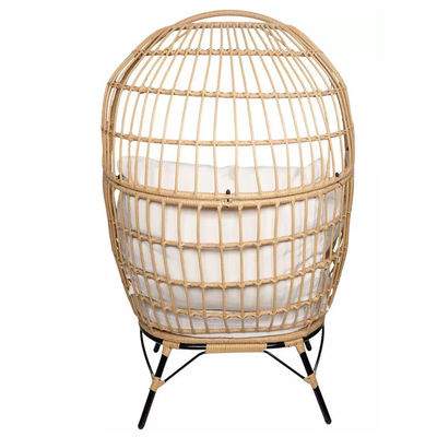 Buitenmeubilair Nordic Patio Eenpersoons Waterdichte Wicker Egg Chair met PE Rattan