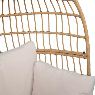 Buitenmeubilair Nordic Patio Eenpersoons Waterdichte Wicker Egg Chair met PE Rattan