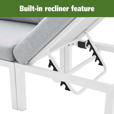 Buitenmeubilair L-vormige sectiesofa Plastic Teak Hout Hoek Lounge Set voor dek