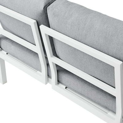 Buitenmeubilair L-vormige sectiesofa Plastic Teak Hout Hoek Lounge Set voor dek