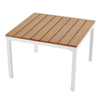 Buitenmeubilair L-vormige sectiesofa Plastic Teak Hout Hoek Lounge Set voor dek