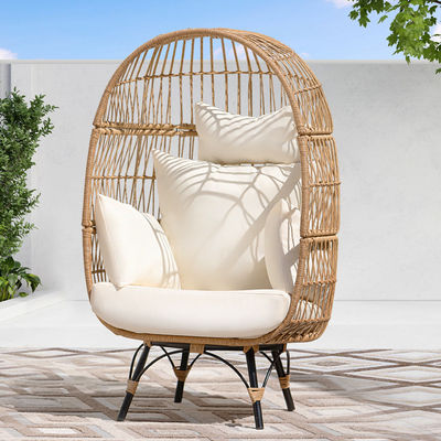 Buitenste ijzeren frame Wicker Rattan Ronde vogelnest Schommelende eier stoel voor binnenplaats tuin