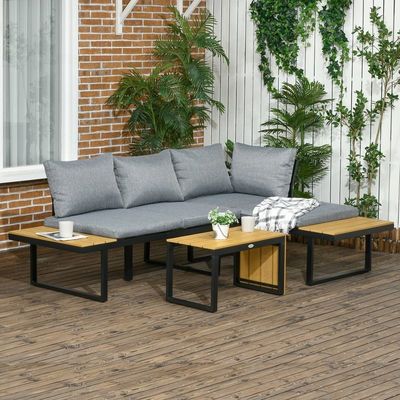 Sofa Set AJUNION Aluminium Outdoor Hoek Lounge Set voor Modulaire Tuinmeubilair